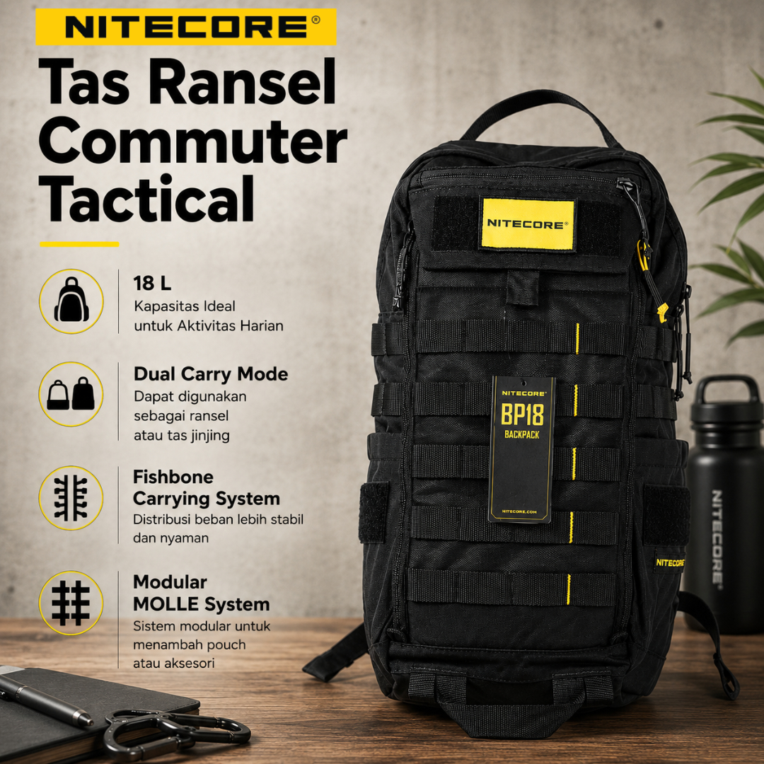 NITECORE Tas Ransel Tactical Laptop 14 Inch 500D Nylon MOLLE 18L - BP18 Gambar produk NITECORE Tas Ransel Tactical Laptop 14 Inch 500D Nylon MOLLE 18L - BP18 - Utama