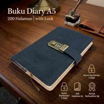 Toddi Buku Diary Notebook Catatan Jurnal A5 200 Halaman with Lock - TD-100