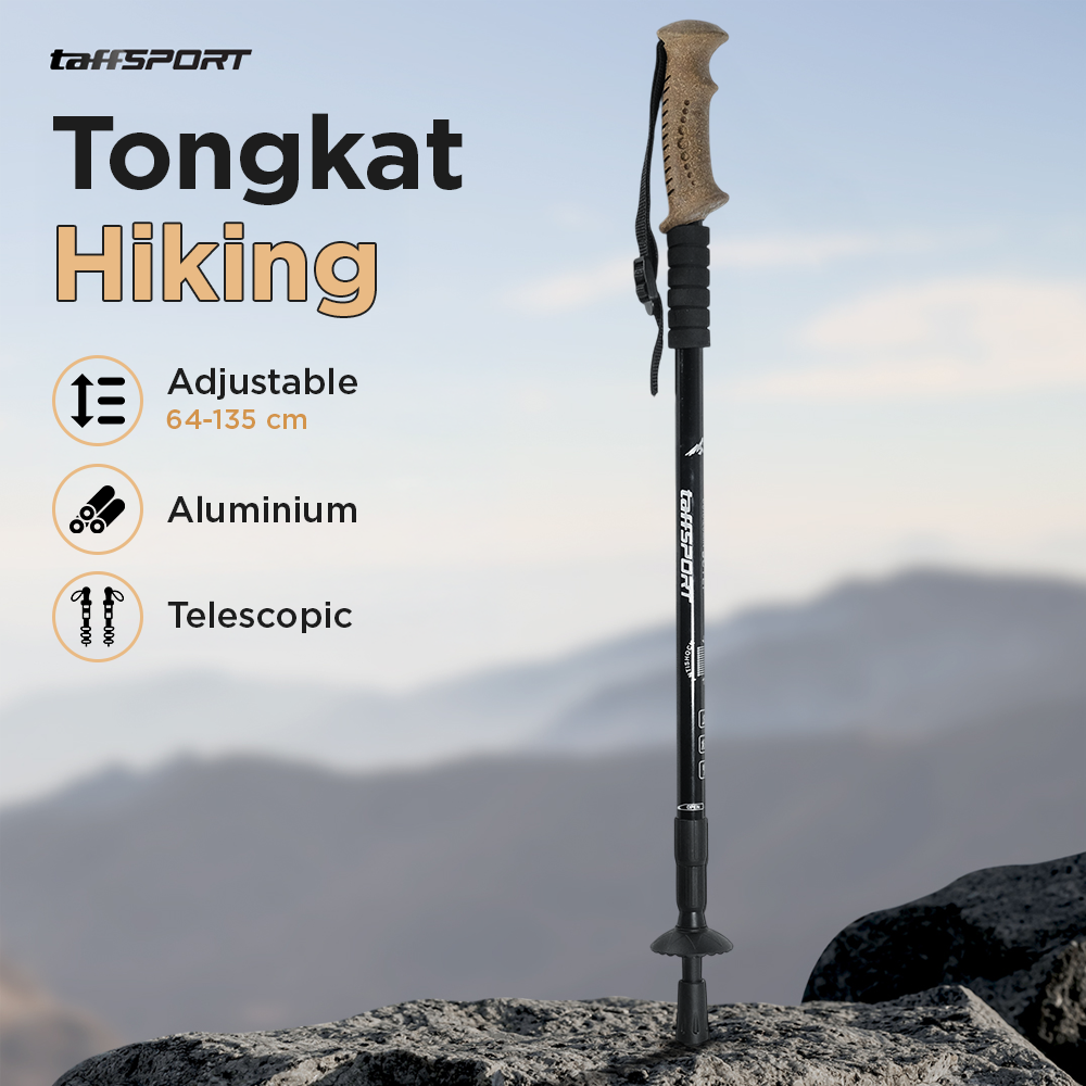 TaffSPORT Tongkat Hiking Telescopic Trekking Pole Antishock 135cm - 7075 Gambar produk TaffSPORT Tongkat Hiking Telescopic Trekking Pole Antishock 135cm - 7075 - Utama