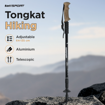 Gambar produk TaffSPORT Tongkat Hiking Telescopic Trekking Pole Antishock 135cm - 7075