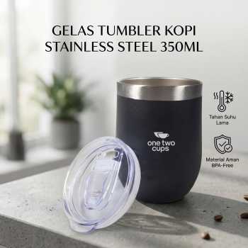 One Two Cups Gelas Tumbler Kopi Mug Egg Shaped Stainless Steel 350ml - BC123