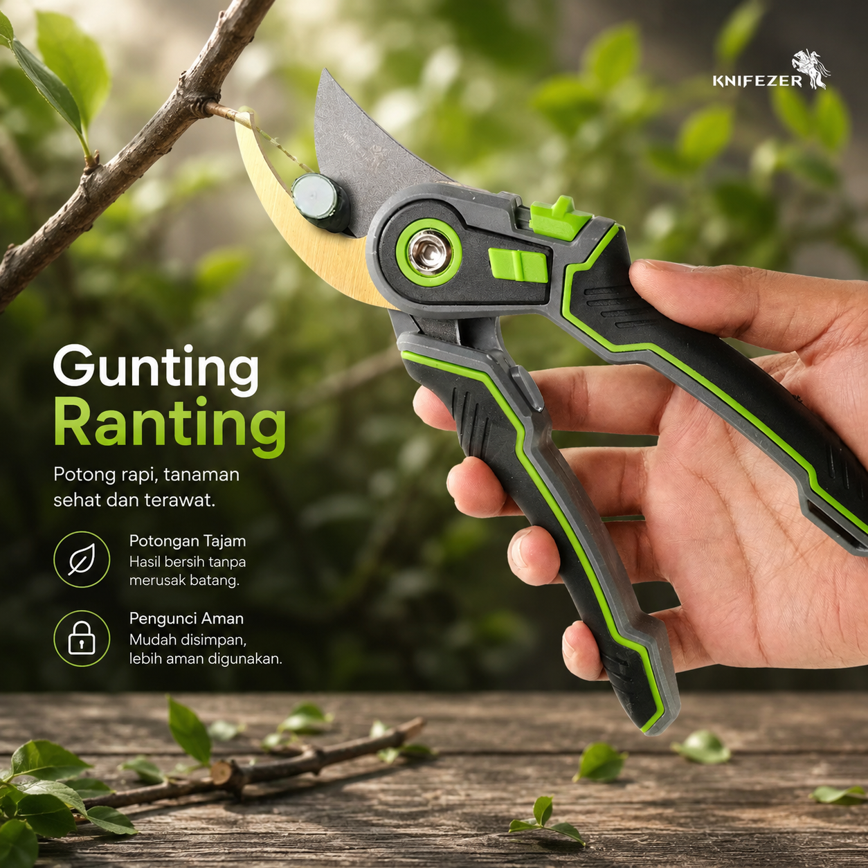 KNIFEZER Gunting Taman Ranting Pruning Shear Scissors 20mm - 1025 Gambar produk KNIFEZER Gunting Taman Ranting Pruning Shear Scissors 20mm - 1025 - Utama
