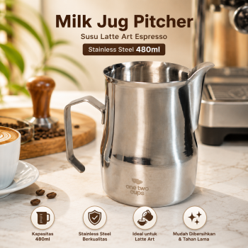 One Two Cups Milk Jug Pitcher Susu Latte Art Espresso Stainless Steel - AA050