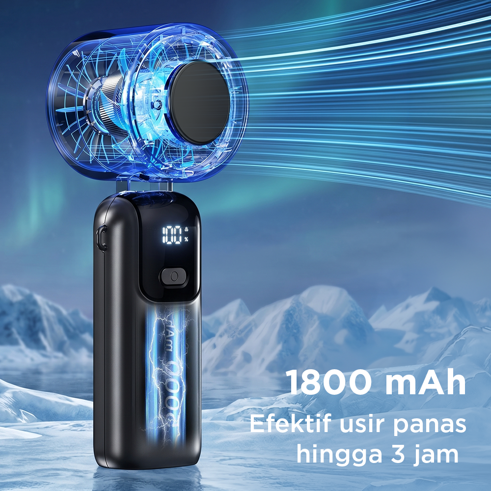 GRE Kipas Mini Portable Handheld Fan 100 Speed Settings 1800mAh - S17 Gambar produk GRE Kipas Mini Portable Handheld Fan 100 Speed Settings 1800mAh - S17 - 3