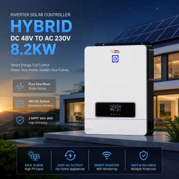 SolaBright Inverter Solar Controller Hybrid DC 48V to AC 230V 8.2KW - XS906