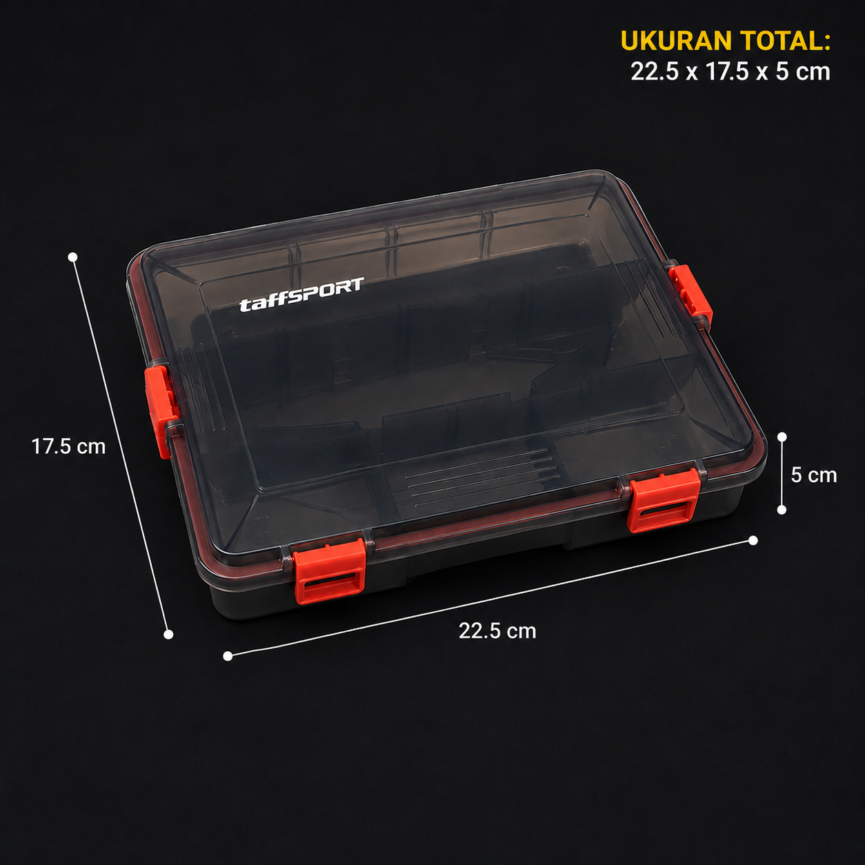 TaffSPORT Kotak Perkakas Pancing Kail Umpan Tackle Box 11 Grid - DY148 Gambar produk TaffSPORT Kotak Perkakas Pancing Kail Umpan Tackle Box 11 Grid - DY148 - 3