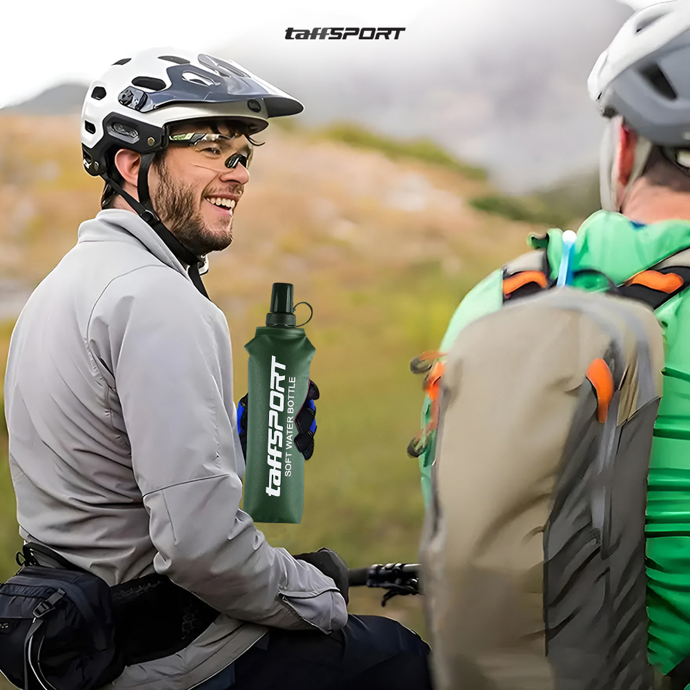 TaffSPORT Botol Minum Lipat Soft Flask Foldable Water Bottle TPU 500ml - TF-50 Gambar produk TaffSPORT Botol Minum Lipat Soft Flask Foldable Water Bottle TPU 500ml - TF-50 - 6