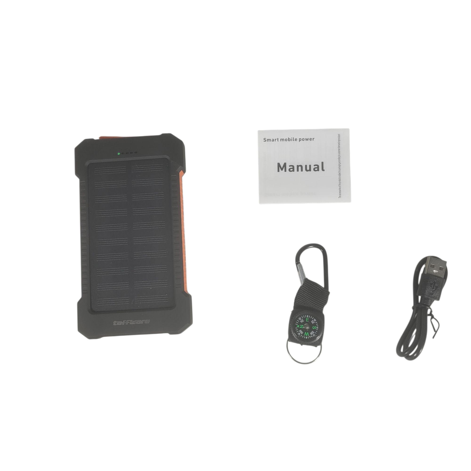 Taffware Power Bank 10000mAh Solar Flashlight Waterproof Dual USB Port - PS-P401 Gambar produk Taffware Power Bank 10000mAh Solar Flashlight Waterproof Dual USB Port - PS-P401 - 4