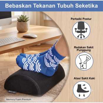 STAWHO Pijakan Kaki Foot Rest For Under Desk Foam Type Semi Circle - ST1