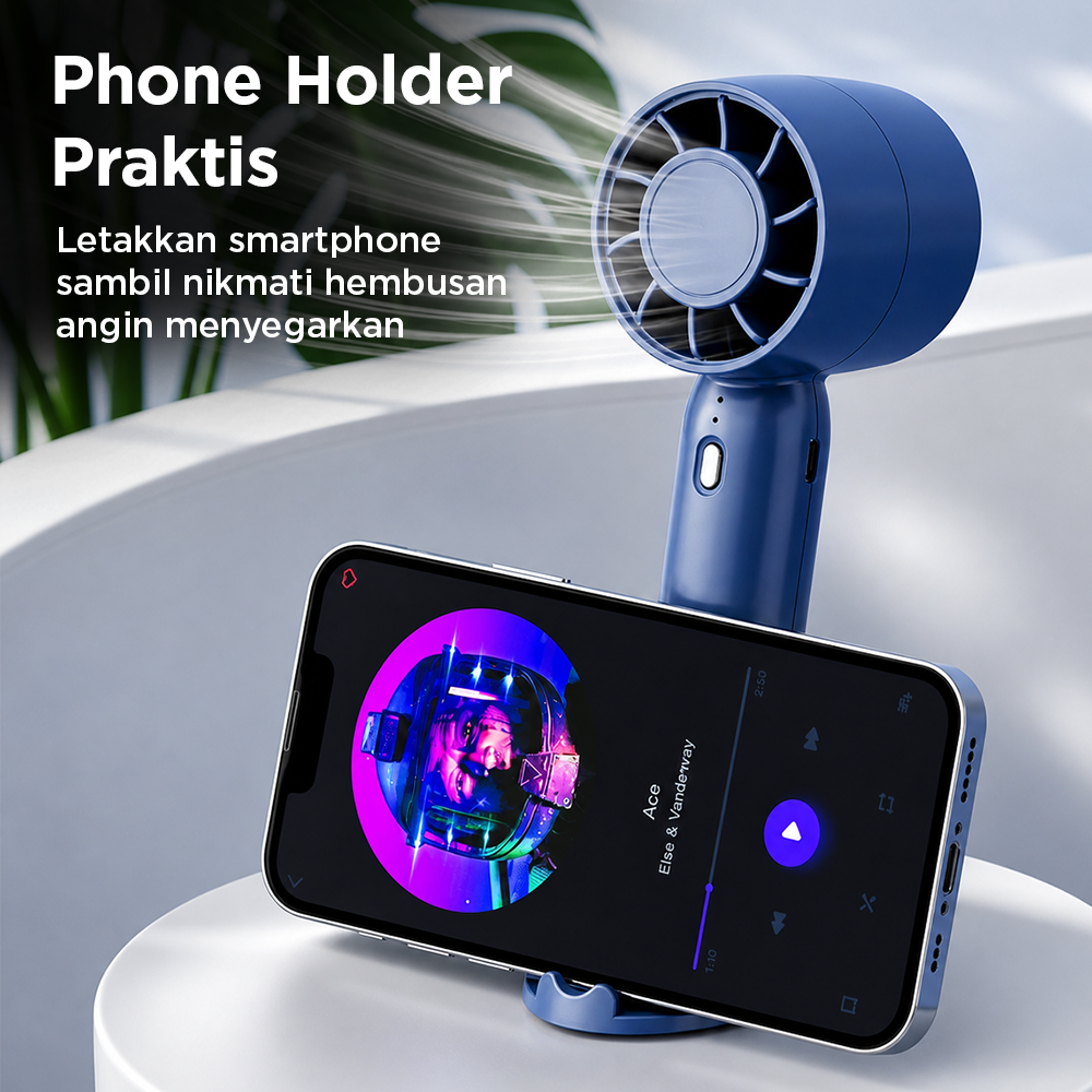 MF Kipas Mini Portable Handheld Fan USB Rechargeable 400mAh - T-10 Gambar produk MF Kipas Mini Portable Handheld Fan USB Rechargeable 400mAh - T-10 - 2