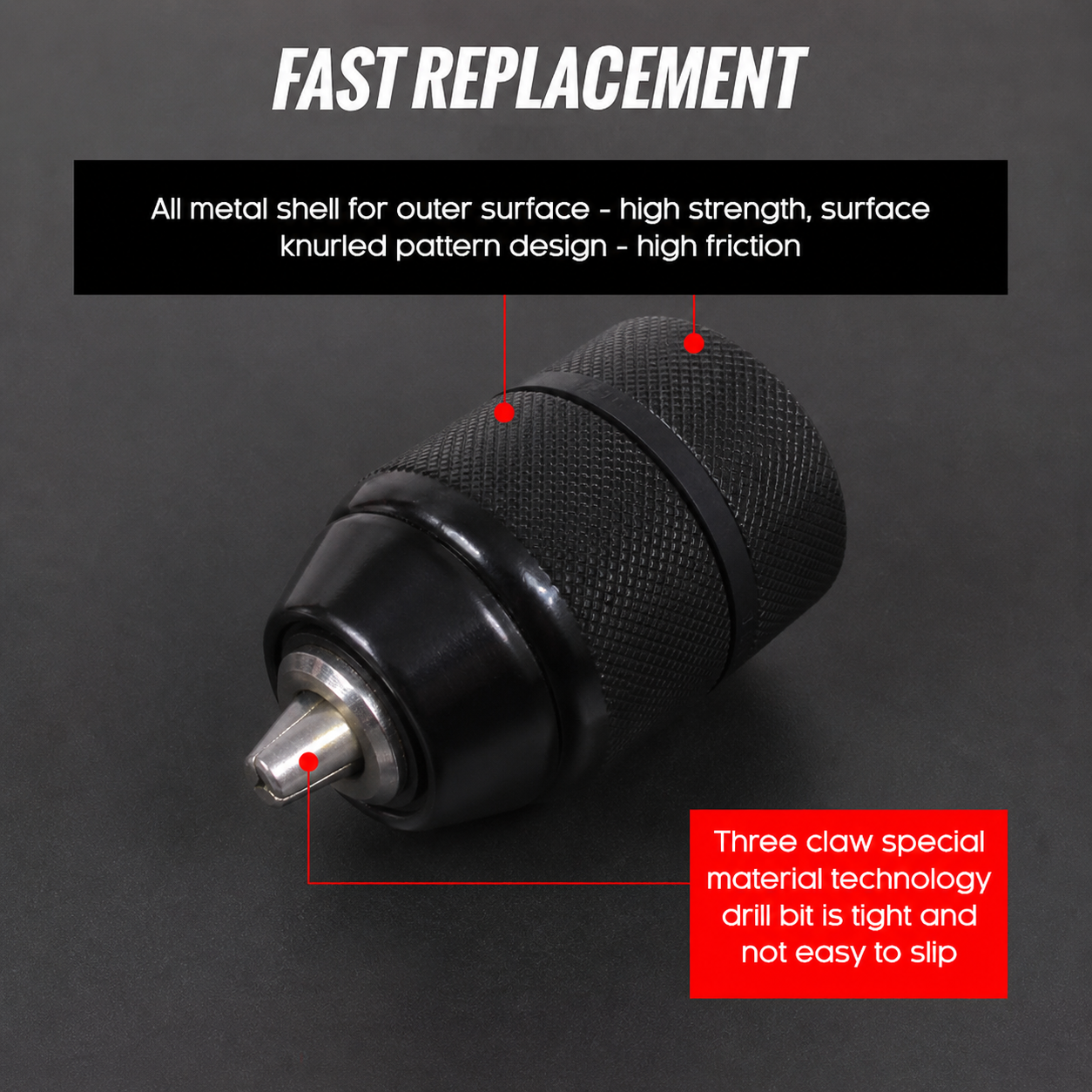 SAN OU Adaptor Bor Drill Chuck Keyless Chuck 0.8-10mm 3/8-24 UNF - XZ-10 Gambar produk SAN OU Adaptor Bor Drill Chuck Keyless Chuck 0.8-10mm 3/8-24 UNF - XZ-10 - 1