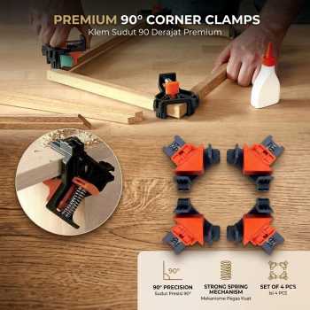 VAHIGCY Corner Clamp Clip Penjepit Sudut Kayu 90 Derajat 4 PCS - AT8809