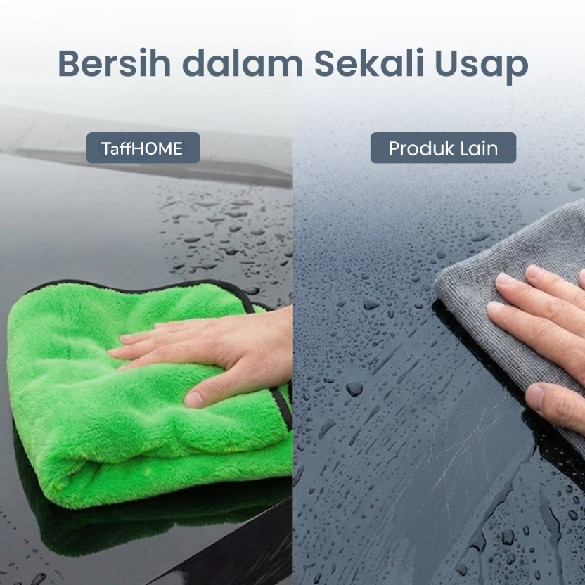 TaffHOME Kain Lap Microfiber Premium Mobil Multifungsi 611 GSM 30x30cm - H-25 Gambar produk TaffHOME Kain Lap Microfiber Premium Mobil Multifungsi 611 GSM 30x30cm - H-25 - 1