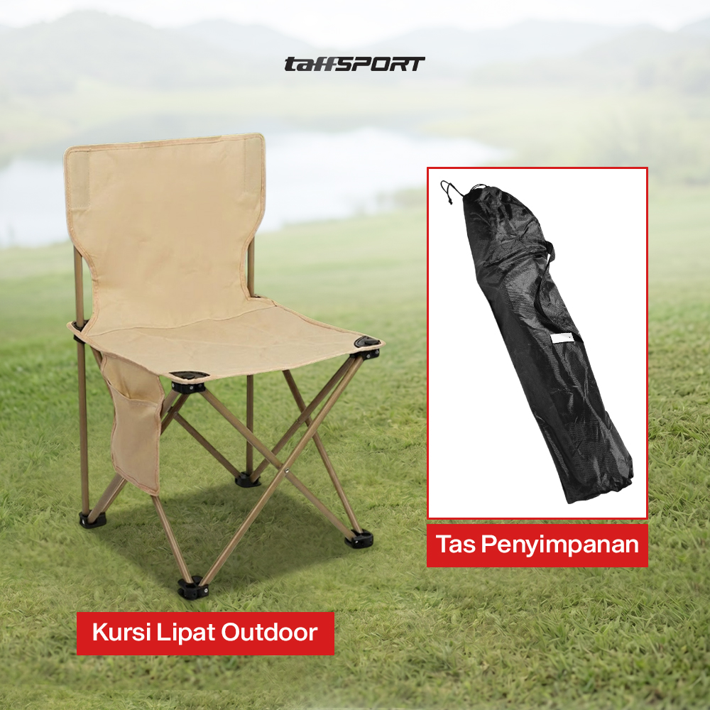 Gambar produk TaffSPORT Kursi Lipat Outdoor Camping Portable Oxford Folding Chair M - BD852 - 8