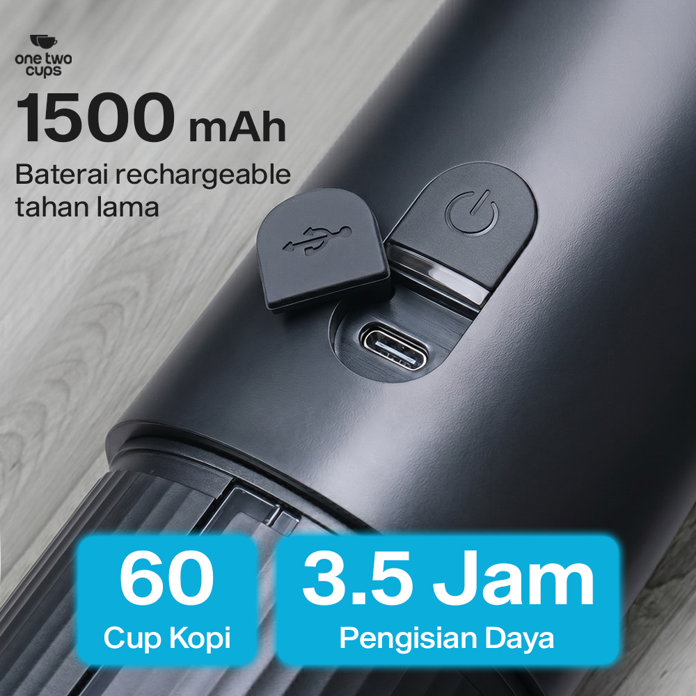 One Two Cups Portable Coffee Maker 2in1 20 Bar 1500mAh for Nespresso - HS9440-2S Gambar produk One Two Cups Portable Coffee Maker 2in1 20 Bar 1500mAh for Nespresso - HS9440-2S - 5
