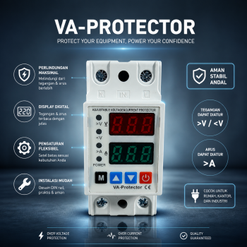 Gambar produk Taffware MCB Digital Din Rail Over Voltage Protector 63A 2P 230V - ZS3-VA - 4