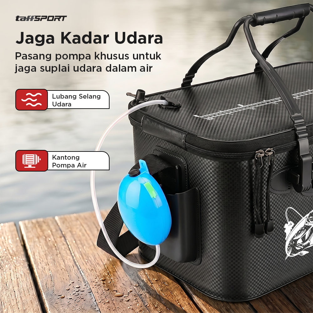 TaffSPORT Tas Pancing Ember Lipat Waterproof EVA Fishing Bucket S - INU121 Gambar produk TaffSPORT Tas Pancing Ember Lipat Waterproof EVA Fishing Bucket S - INU121 - 3