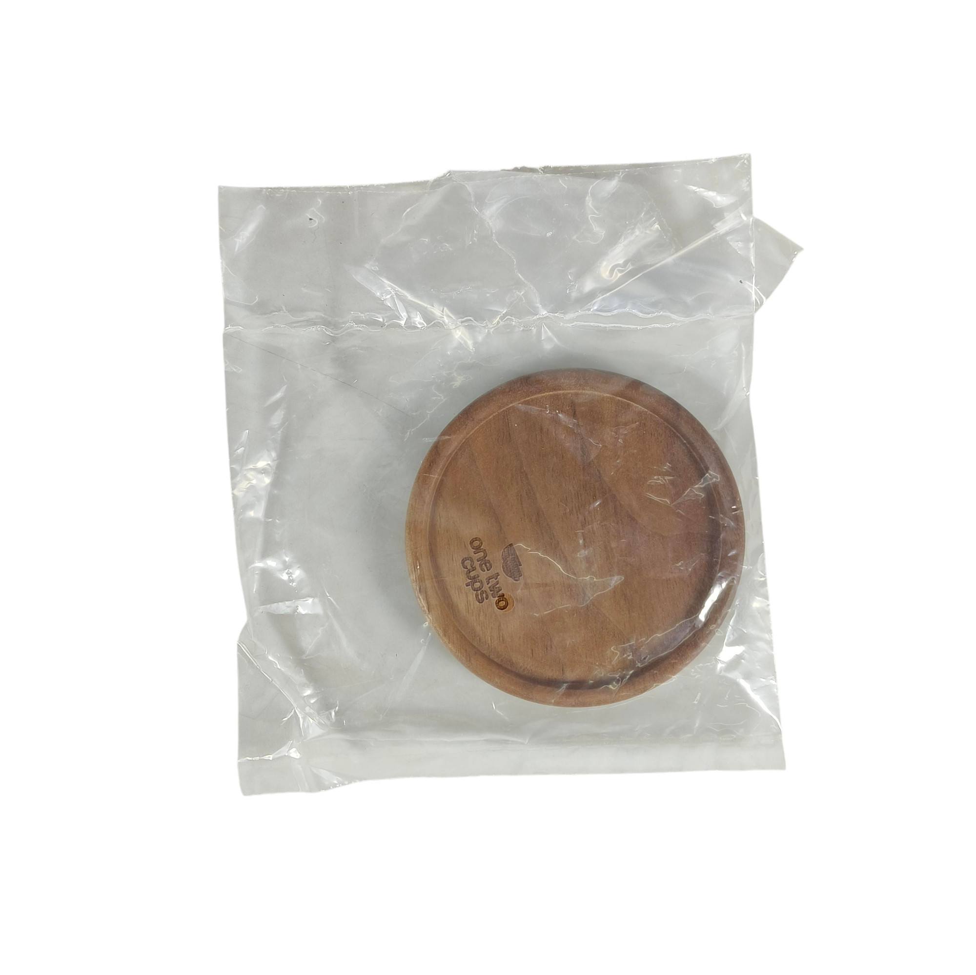 One Two Cups Coaster Kayu Tatakan Gelas Kopi Wood Holder - EQF310 Gambar produk One Two Cups Coaster Kayu Tatakan Gelas Kopi Wood Holder - EQF310 - Kemasan