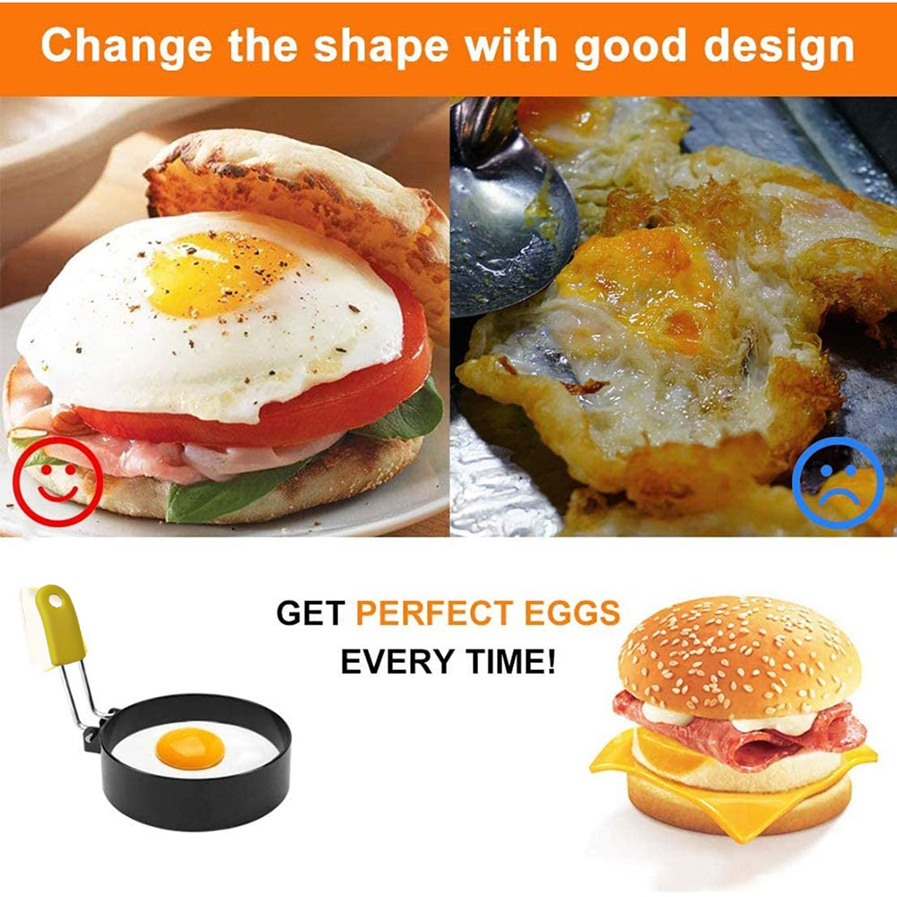 TEENRA Cetakan Telur Omelet Egg Pancake Ring 2 PCS - T2819 Gambar produk TEENRA Cetakan Telur Omelet Egg Pancake Ring 2 PCS - T2819 - 7