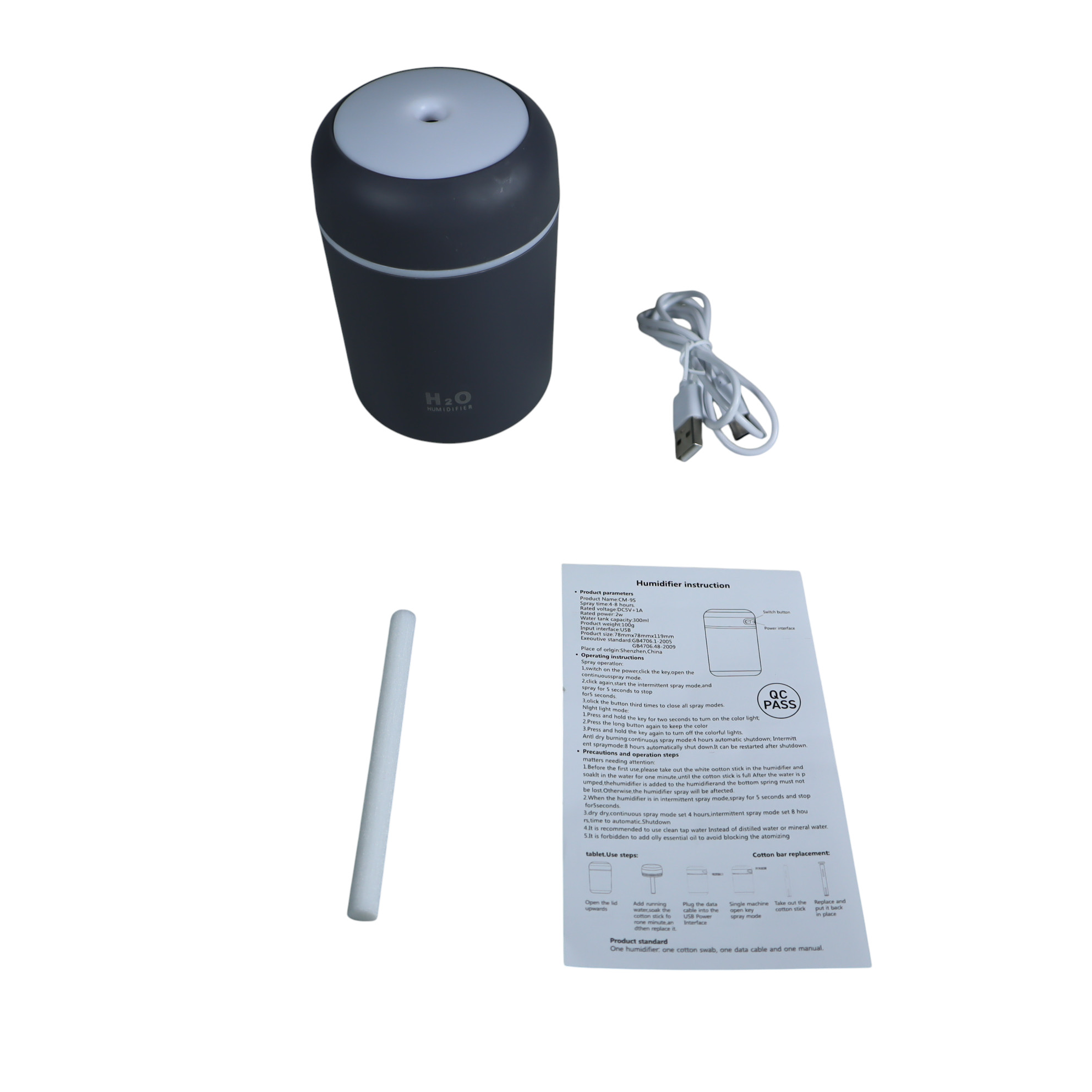Kesoto Air Humidifier Mini Car Home Ultrasonic Diffuser RGB 300ml - CM-9S Gambar produk Kesoto Air Humidifier Mini Car Home Ultrasonic Diffuser RGB 300ml - CM-9S - 5