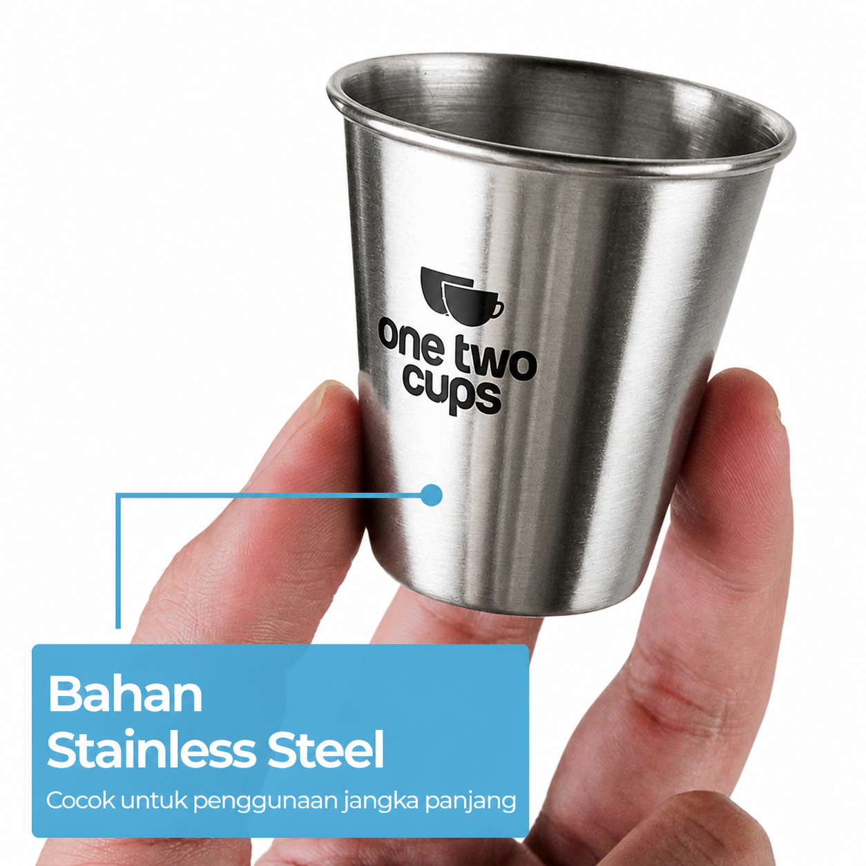 One Two Cups Set Gelas Camping Stainless Steel Travel Mug 70ml 4 PCS - S410 Gambar produk One Two Cups Set Gelas Camping Stainless Steel Travel Mug 70ml 4 PCS - S410 - 2