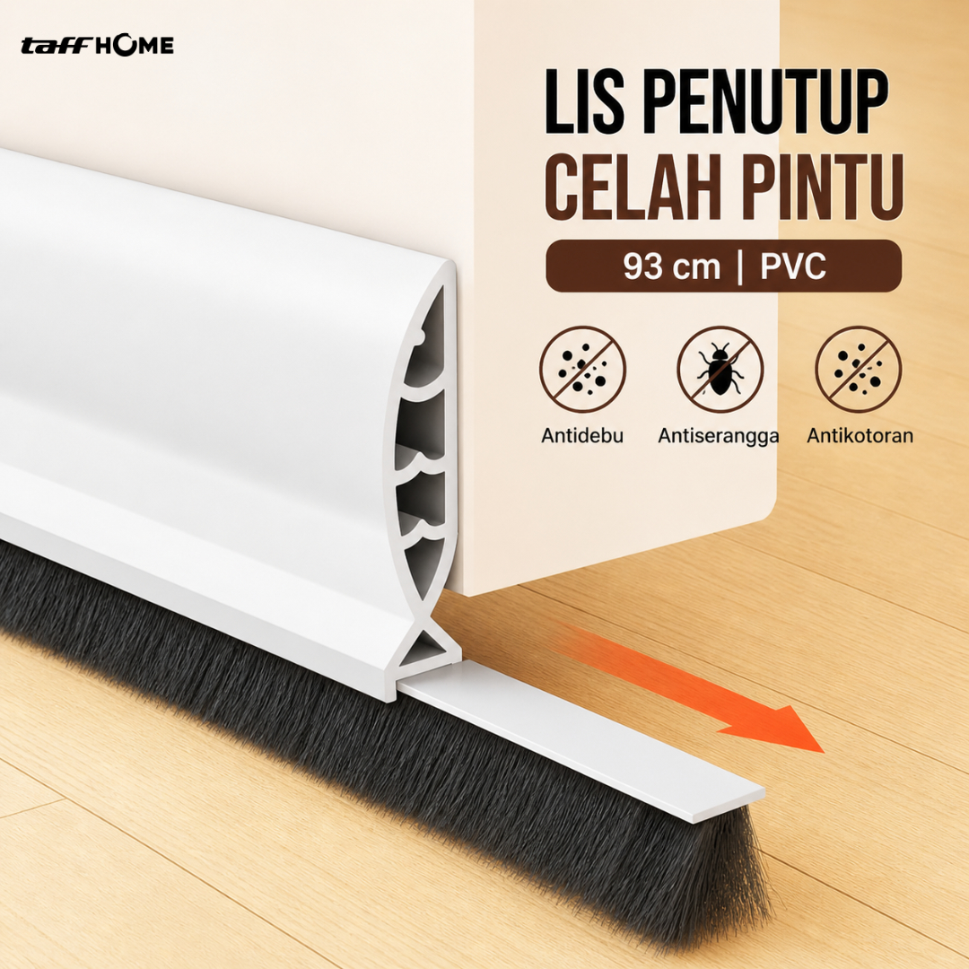 TaffHOME Lis Penutup Celah Pintu Penghalang Debu Door Bottom Seal 93cm - T930 Gambar produk TaffHOME Lis Penutup Celah Pintu Penghalang Debu Door Bottom Seal 93cm - T930 - Utama