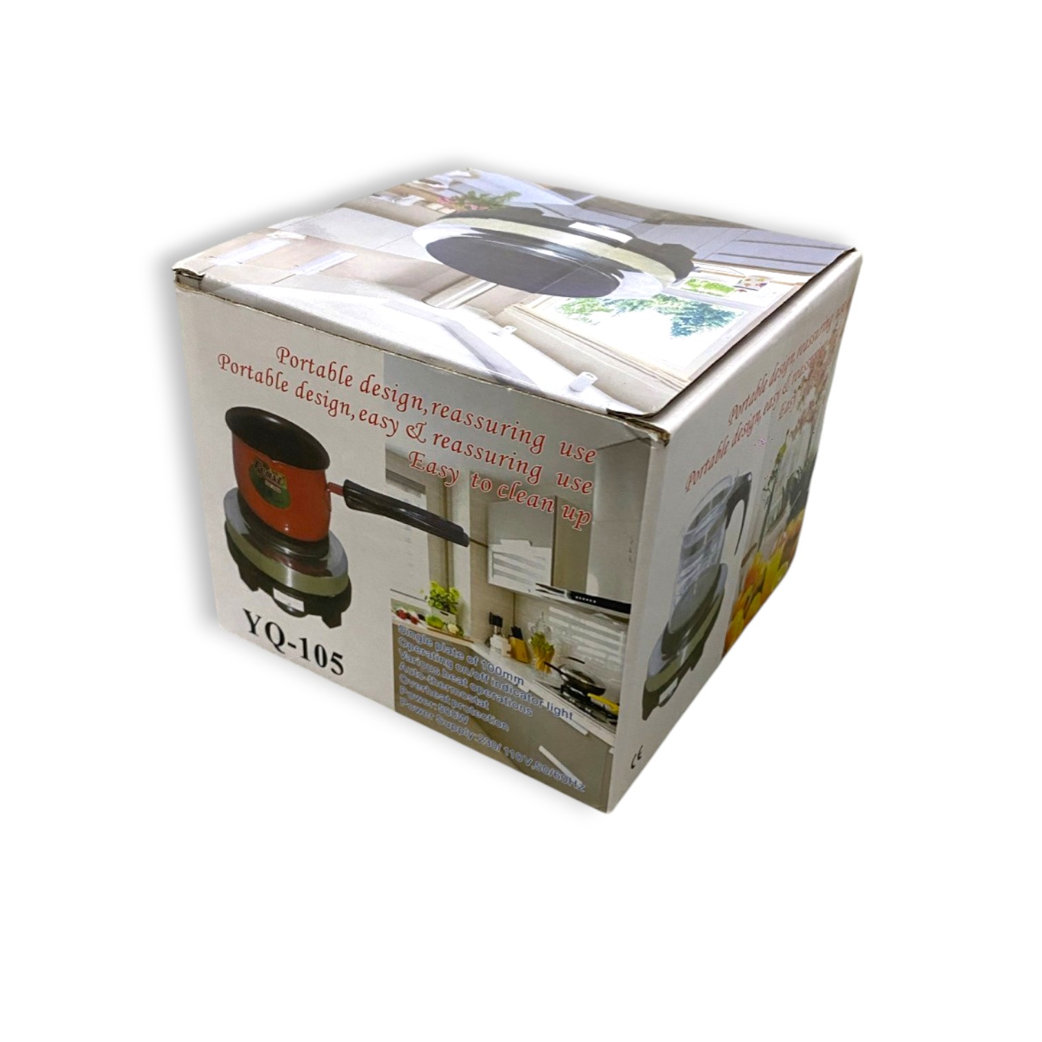 YONG QIAN Pemanas Kopi Susu Air Minuman Mini Heater Stove Pot 500W - YQ-105 Gambar produk YONG QIAN Pemanas Kopi Susu Air Minuman Mini Heater Stove Pot 500W - YQ-105 - Kemasan