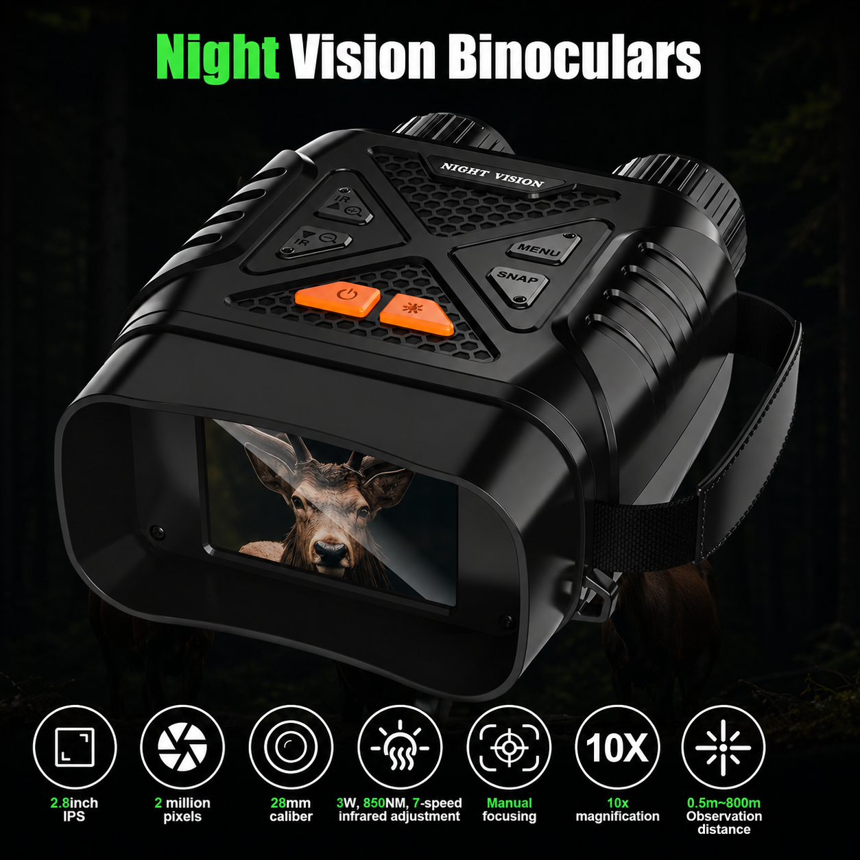 Inskam Teropong Binocular Night Vision 10x Zoom 2.8 Inch 2000mAh - R20 Gambar produk Inskam Teropong Binocular Night Vision 10x Zoom 2.8 Inch 2000mAh - R20 - 1