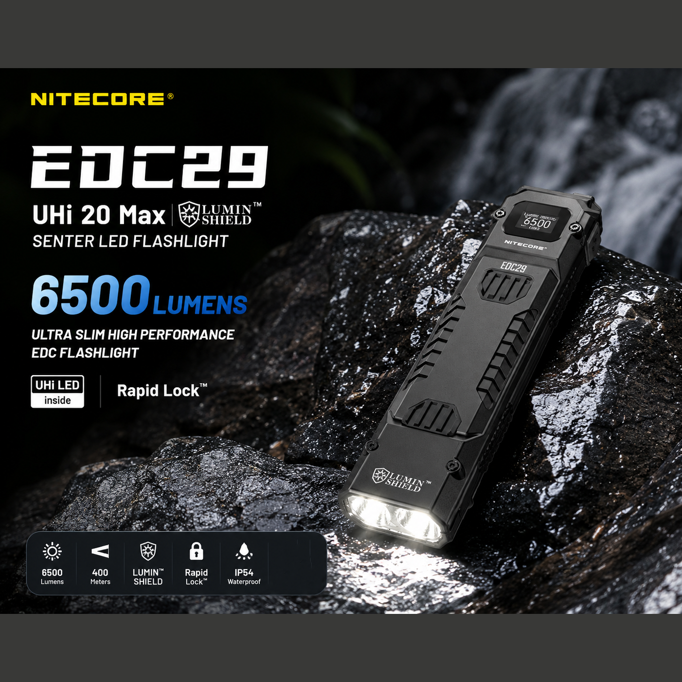 NITECORE Senter LED Flashlight UHi 20 Max Lumin Shield 6500 Lumens - EDC29 Gambar produk NITECORE Senter LED Flashlight UHi 20 Max Lumin Shield 6500 Lumens - EDC29 - Utama