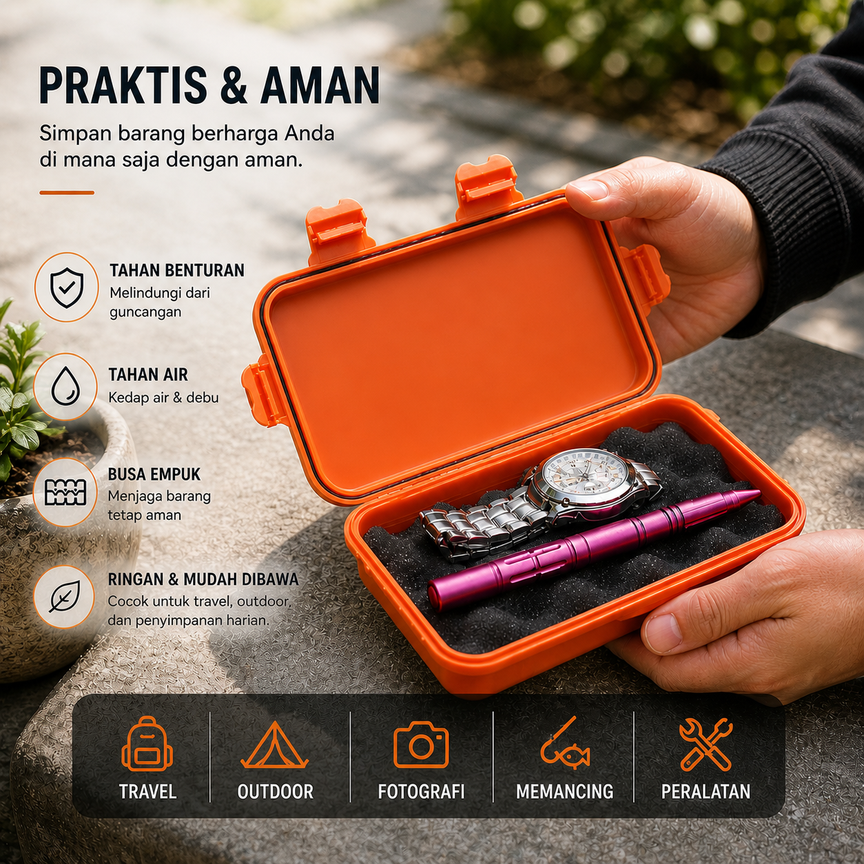DRX Kotak Plastik Storage Box Waterproof Medium - DRXM Gambar produk DRX Kotak Plastik Storage Box Waterproof Medium - DRXM - 2