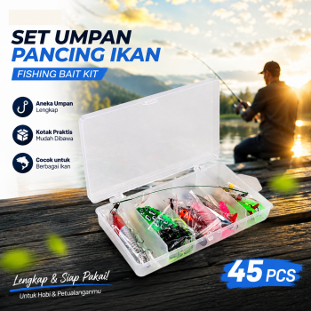 Gambar produk TaffSPORT Set Umpan Pancing Ikan Fishing Bait Kit 45 PCS - DWS250-C