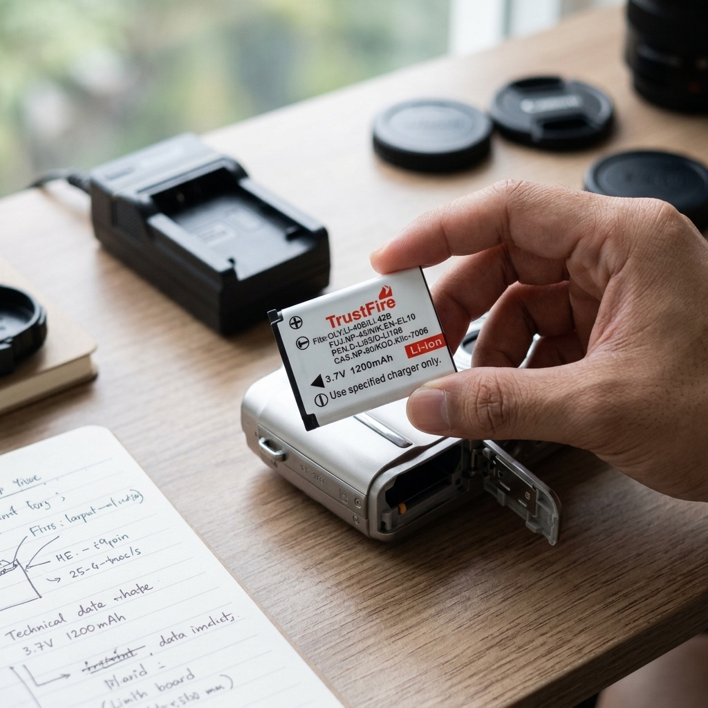 TrustFire Baterai Kamera CASIO FUJIFILM KODAK NIKON OLYMPUS 1200mAh - Li-42B (Replika 1:1) Gambar produk TrustFire Baterai Kamera CASIO FUJIFILM KODAK NIKON OLYMPUS 1200mAh - Li-42B (Replika 1:1) - 1