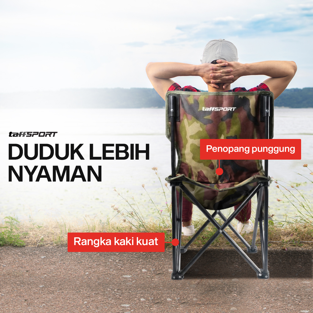 Gambar produk TaffSPORT Kursi Lipat Portable Memancing Outdoor Fishing Chair S 33x33x53cm - AAN147 - 3