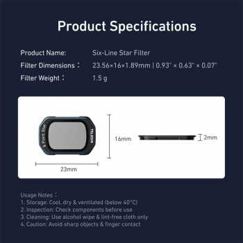 Gambar produk TELESIN 6 Point Star Camera Lens Filter for DJI Osmo Pocket 3/4 - S5-FLT-51-TDJ - 4