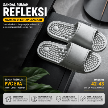 Rhodey Sandal Rumah Refleksi PVC EVA Anti-Slip Soft Slipper - TX-2000