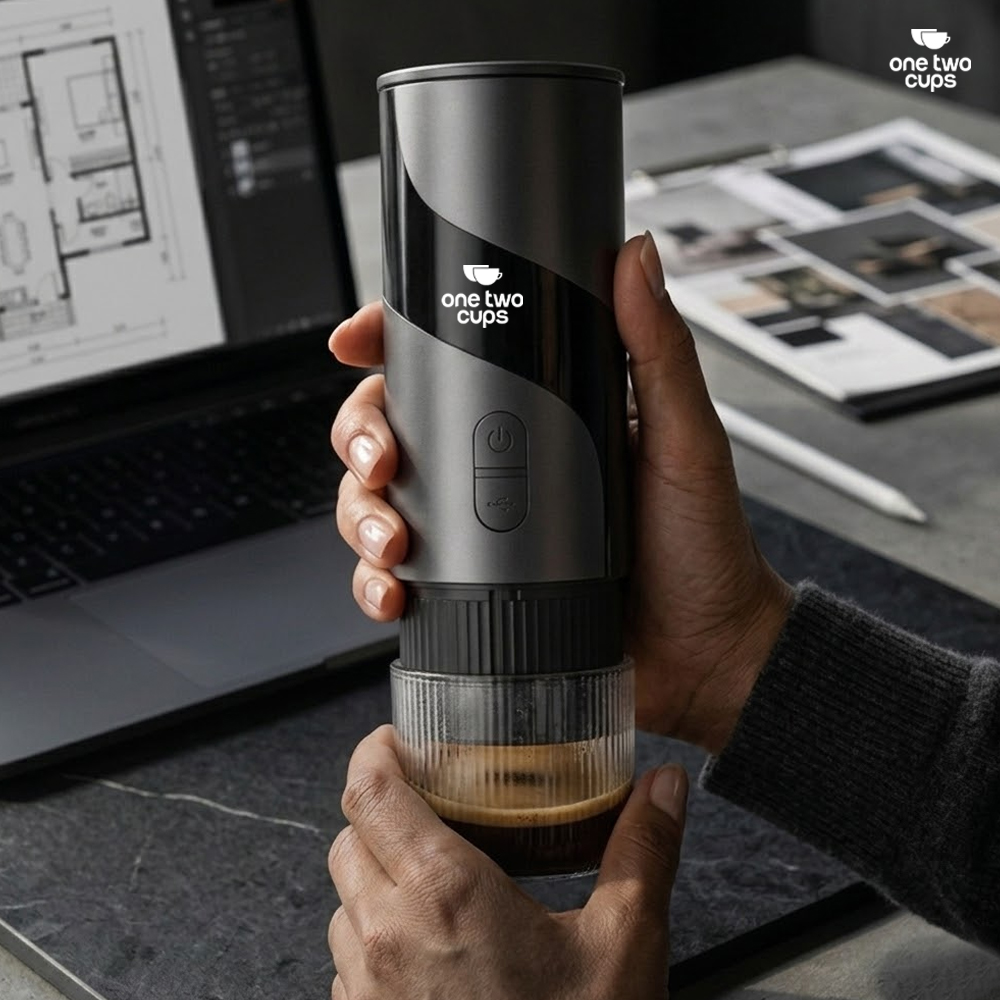 One Two Cups Portable Coffee Maker 2in1 20 Bar 1500mAh for Nespresso - HS9440-1S Gambar produk One Two Cups Portable Coffee Maker 2in1 20 Bar 1500mAh for Nespresso - HS9440-1S - 6