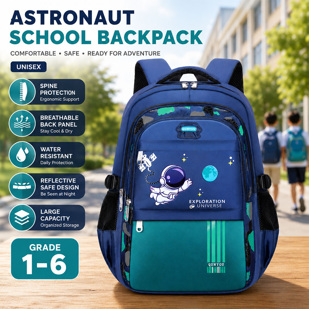 TKSB Tas Ransel Sekolah Anak Astronot Breathable Waterproof Safety - LI-50 Gambar produk TKSB Tas Ransel Sekolah Anak Astronot Breathable Waterproof Safety - LI-50 - Utama