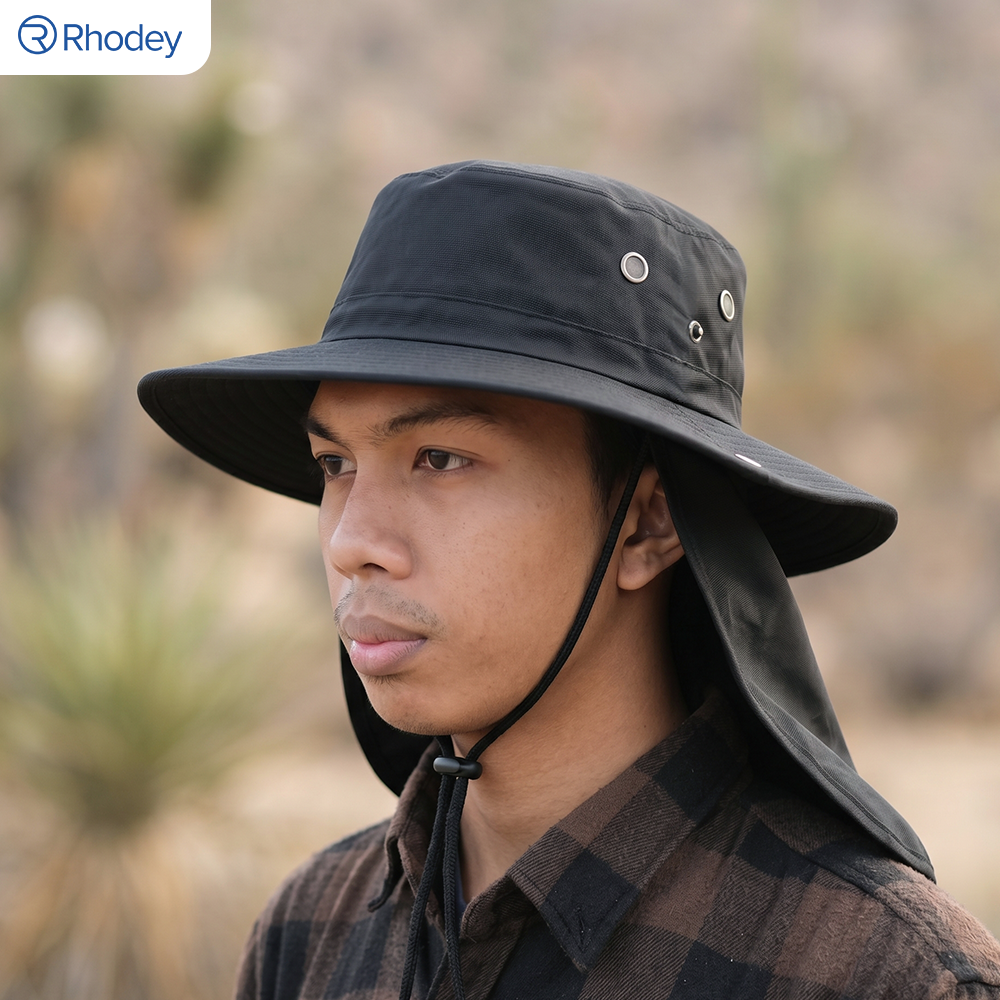 Rhodey Topi Rimba Outdoor Anti UV Boonie Hat Nylon with Neck Flap - PF005 Gambar produk Rhodey Topi Rimba Outdoor Anti UV Boonie Hat Nylon with Neck Flap - PF005 - Utama