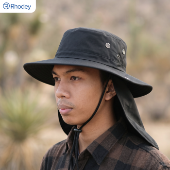 Rhodey Topi Rimba Outdoor Anti UV Boonie Hat Nylon with Neck Flap - PF005