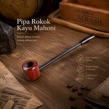 Gambar produk Popeye Pipa Rokok Kayu Mahoni Straight Smoking Pipe Tembakau - WD-051