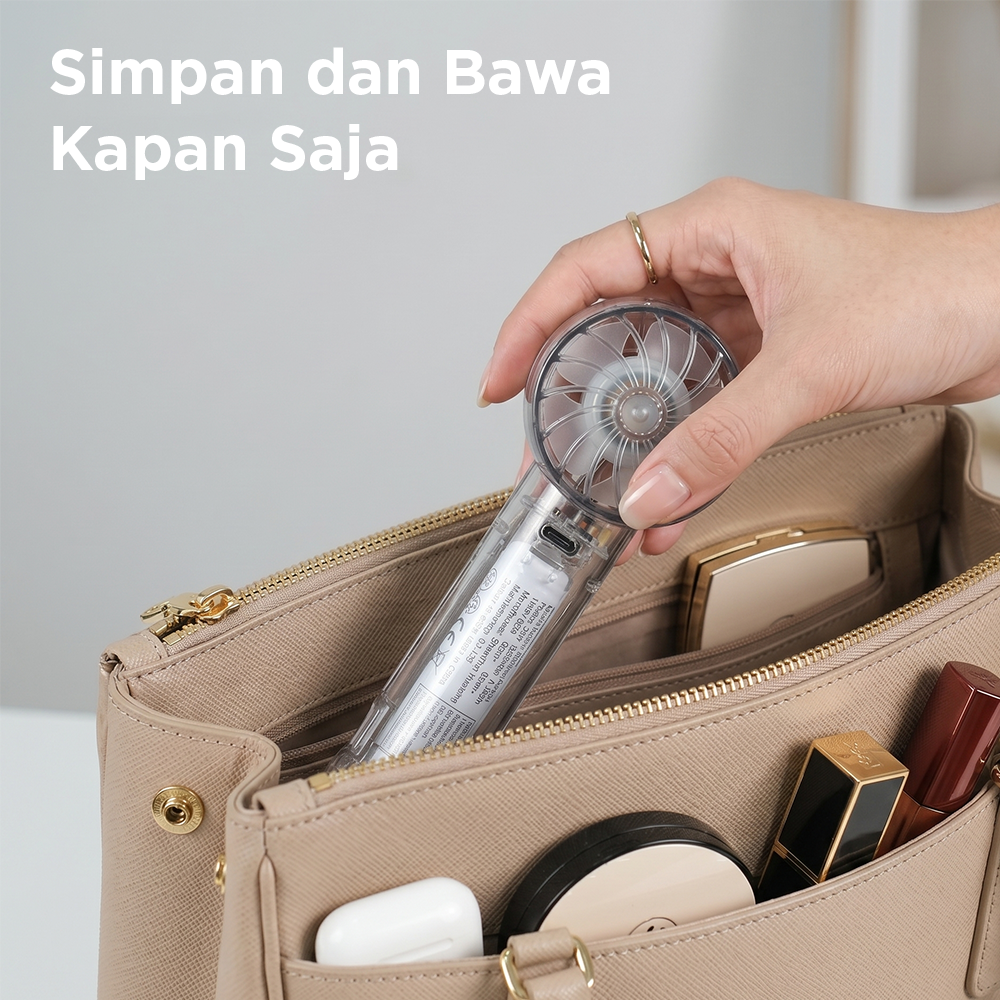 SABAT Kipas Mini Portable Handheld Fan with Ice Pack 2000mAh - W21 Gambar produk SABAT Kipas Mini Portable Handheld Fan with Ice Pack 2000mAh - W21 - 4