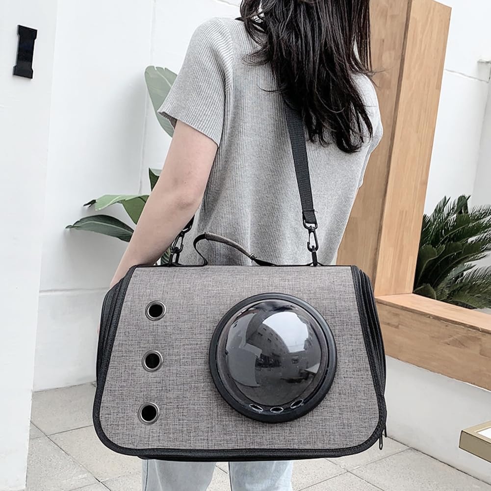 HABEI Tas Kucing Anjing Portable Breathable Linen Pet Carrier - HT-50 Gambar produk HABEI Tas Kucing Anjing Portable Breathable Linen Pet Carrier - HT-50 - 6