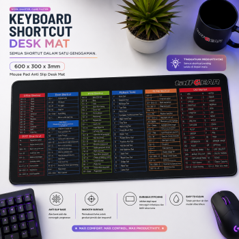 TaffGEAR Mouse Pad Keyboard Shortcut Anti Slip Desk Mat 600x300x3mm - MOS003