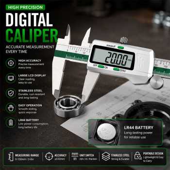 Douself Digital Caliper Jangka Sorong LCD Waterproof 0-150mm - ET50
