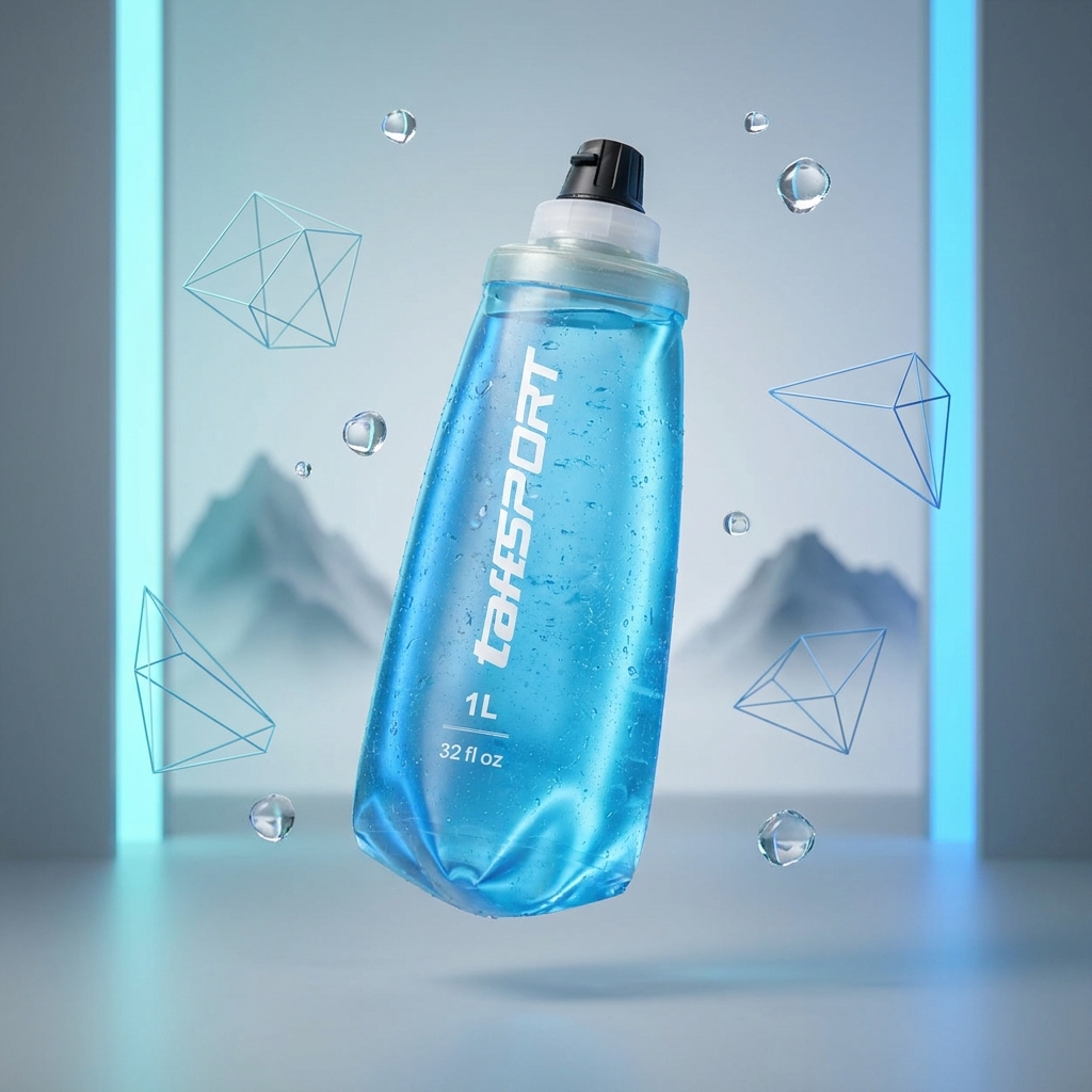 TaffSPORT Botol Minum Lipat Soft Flask Foldable Water Bootle TPU 1L - TS-10 Gambar produk TaffSPORT Botol Minum Lipat Soft Flask Foldable Water Bootle TPU 1L - TS-10 - 1