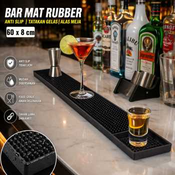 One Two Cups Bar Mat Rubber Anti Slip Tatakan Gelas Alas Meja - TY3