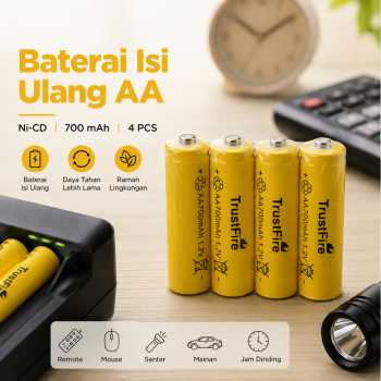 TrustFire Baterai Isi Ulang AA Ni-CD Button Top 700mAh 1.2V 4 PCS - VR700