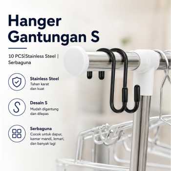 NIXZ Hanger Gantungan S Hook Serbaguna Stainless Steel 304 10 PCS - N-10