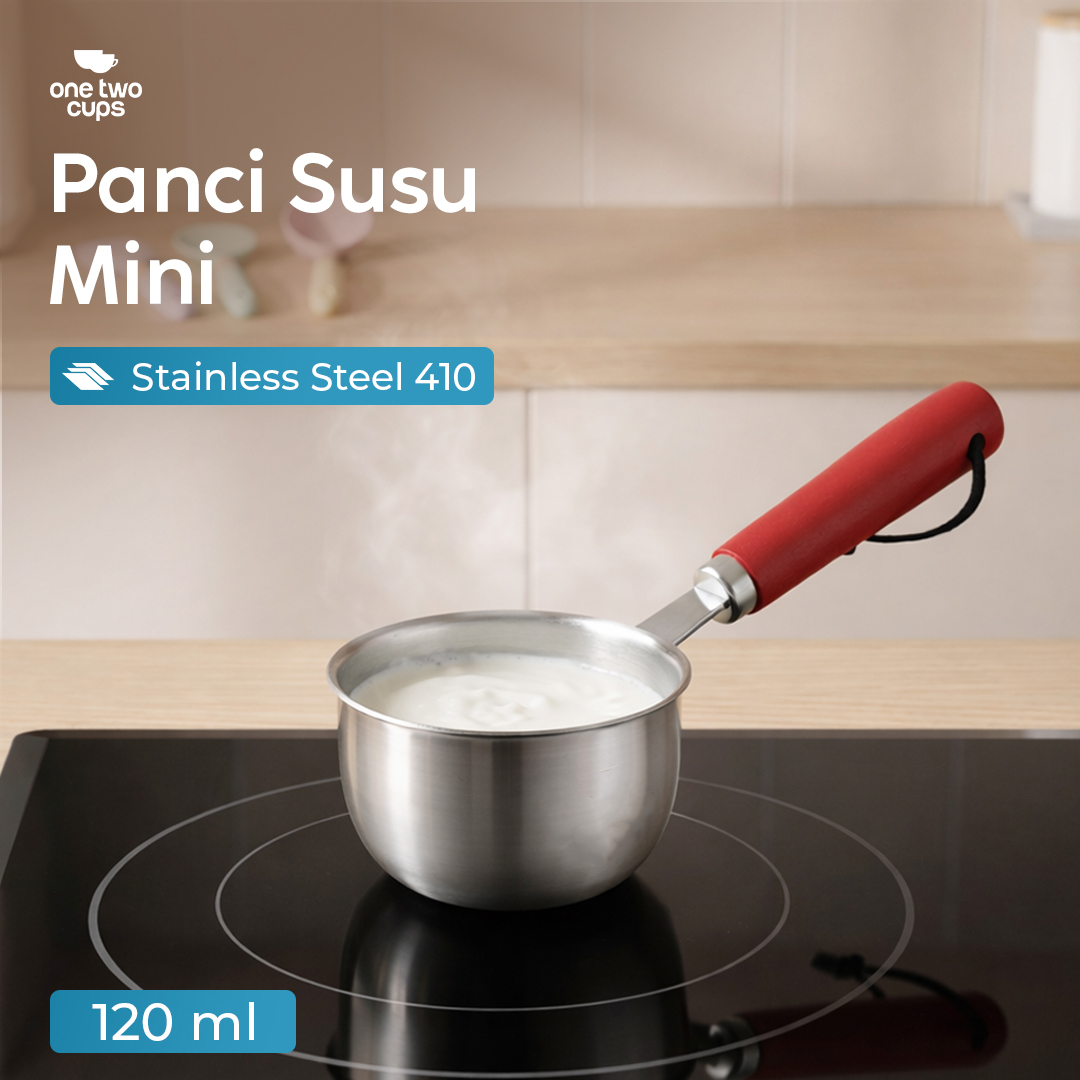 One Two Cups Panci Susu Saucepan Stainless Steel 410 Dual Drainage 120ml - HK1 Gambar produk One Two Cups Panci Susu Saucepan Stainless Steel 410 Dual Drainage 120ml - HK1 - Utama