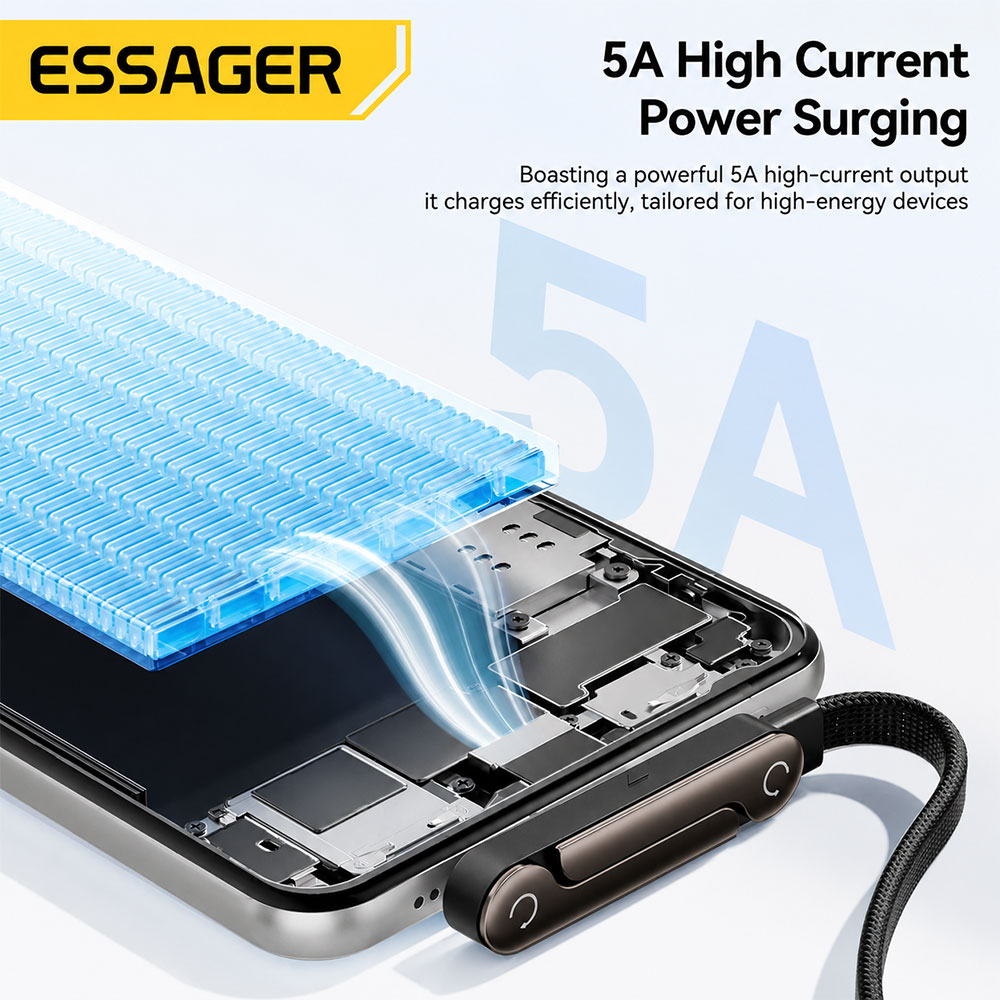 Gambar produk ESSAGER Kabel Data USB Type C to Type C Fast Charging 5A 100W 1M - ES-X78 - 2